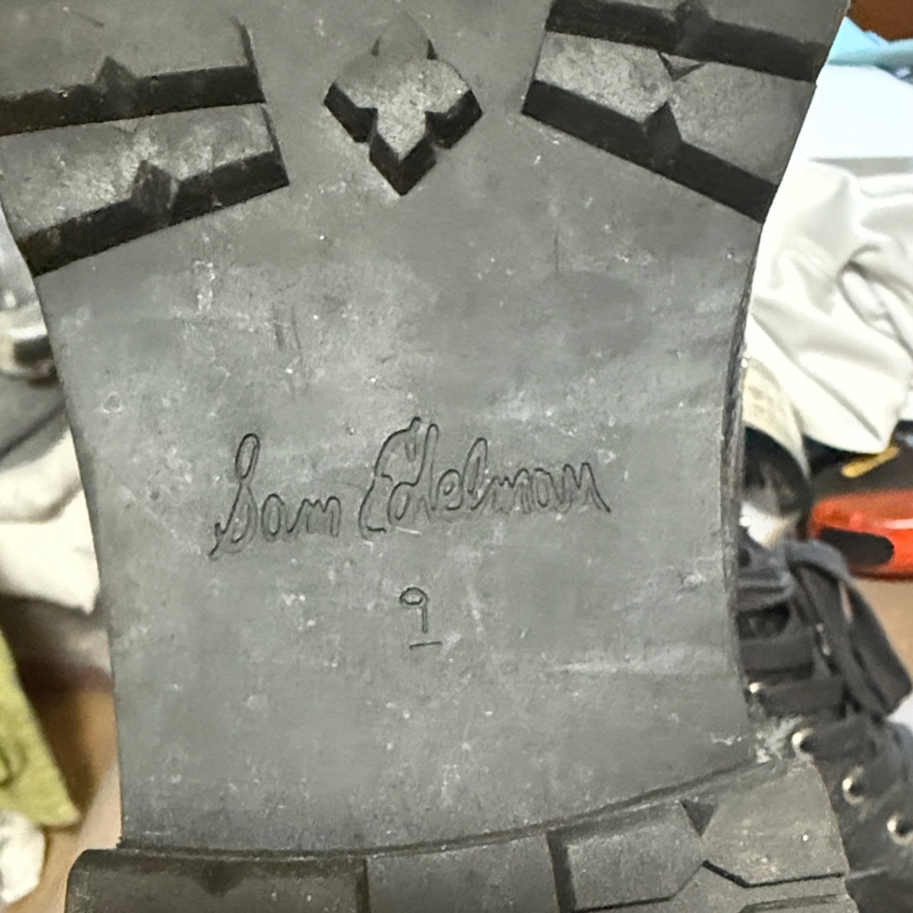 Sam Edelman Black Lace-Up Boots - Picture 2 of 5